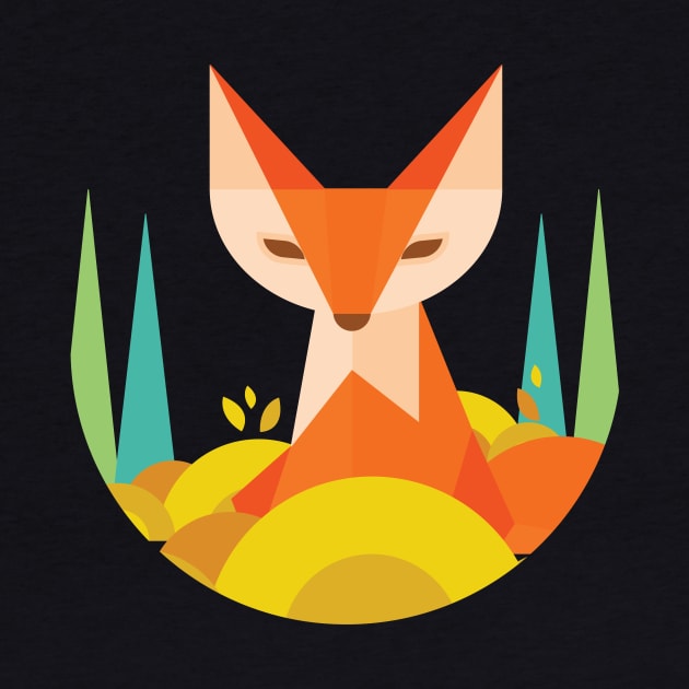 GEOMETRIC FOX beautiful colorful by Midoart